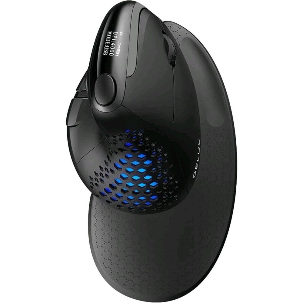 Seeker Wireless Ergonomic Vertical Mouse with OLED Screen, BT and USB Receiver,